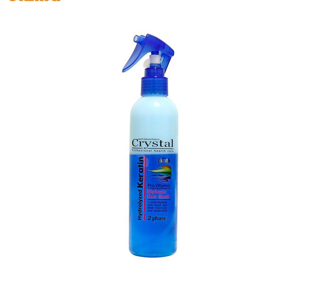 ماسک مو دو فاز آبی روزانه کریستال مدل Hydrolyzed Keratin حجم 250 میلی لیتر