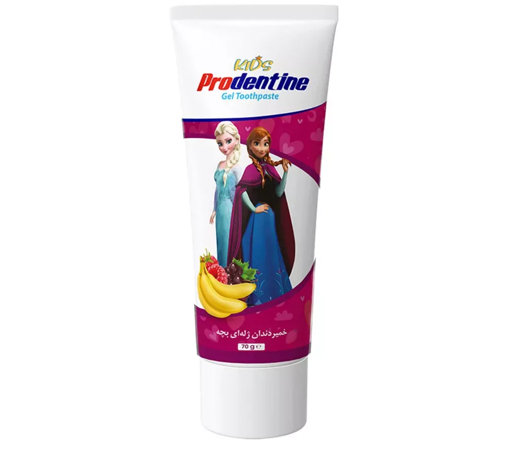 خمیر دندان ژله‌ای کودک پرودنتین طعم موز طرح Frozen وزن 70 گرم