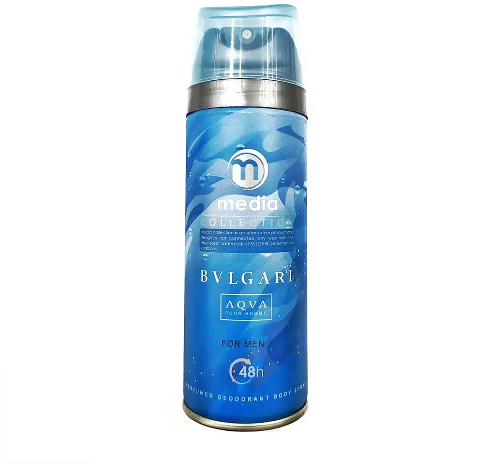 اسپری خوشبو کننده بدن مردانه مدیا مدل bvlgari حجم 200 میلی لیتر