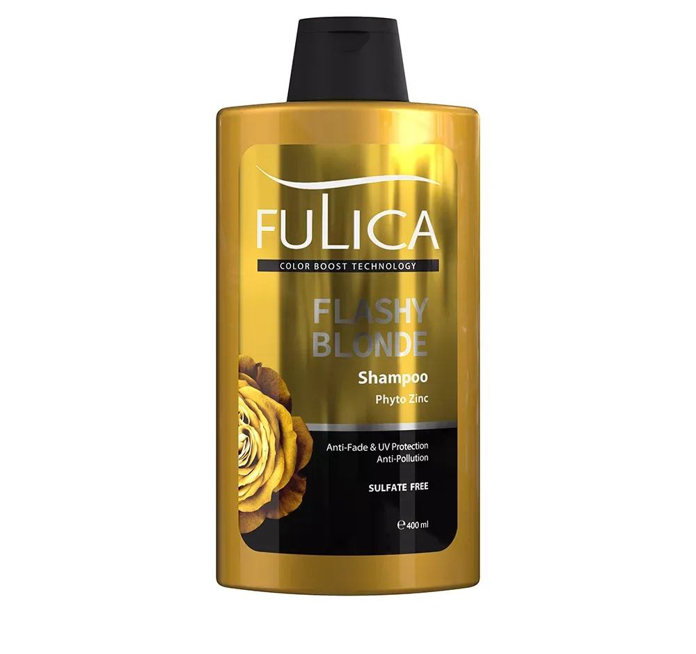 شامپو تثبیت کننده و محافظ موهای بلوند فولیکا مدل FLASHY BLONDE حجم 400 میلی لیتر