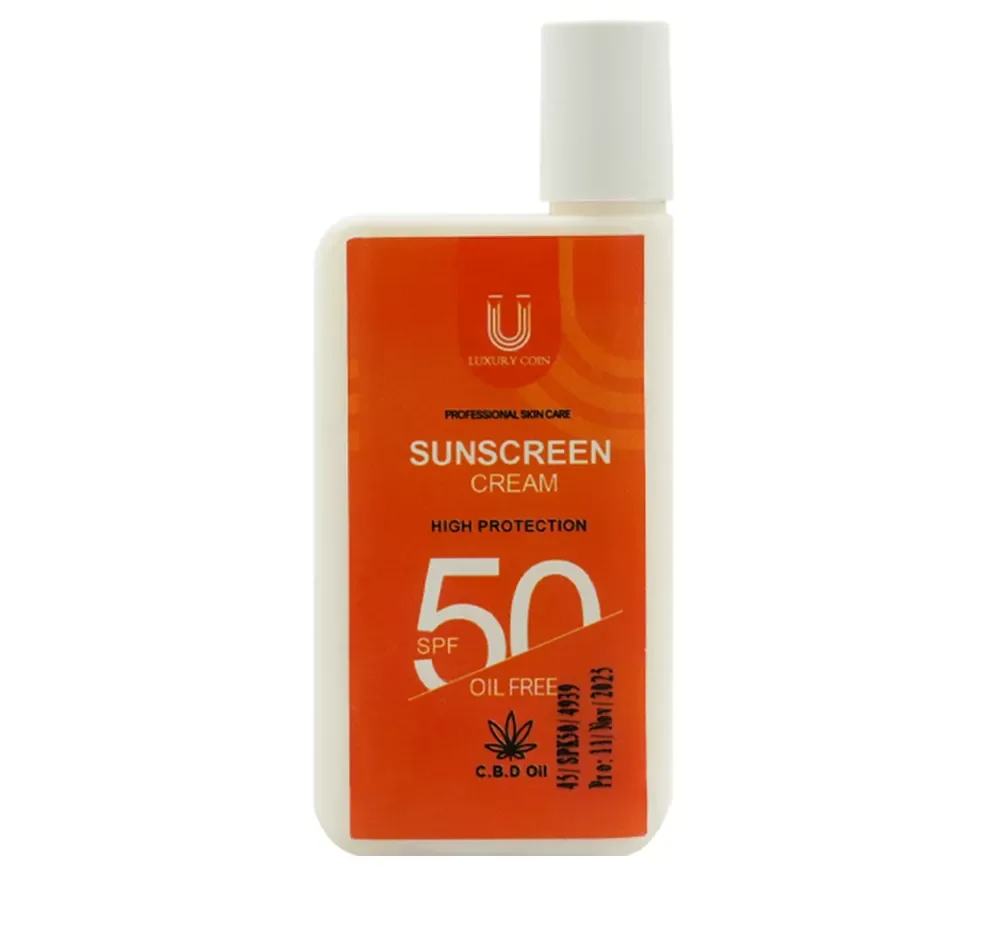 کرم ضد آفتاب جیبی SPF50 لاکچری کوین حجم 50 میلی لیتر