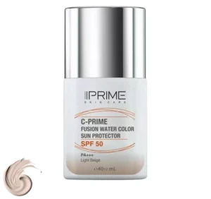 فلوئید ضد آفتاب رنگی پرایم SPF50 مدل فیوژن واتر حاوی ویتامین سی Light Beige حجم 40 میلی‌لیتر
