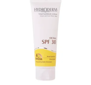 لوسیون ضدآفتاب فاقد چربی هیدرودرم SPF30 مناسب پوست چرب و آکنه دار حجم 75 میلی‌لیتر