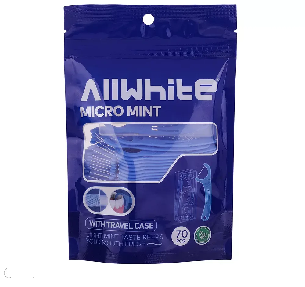 نخ دندان آل وایت مدل micro mint بسته 70 عددی
