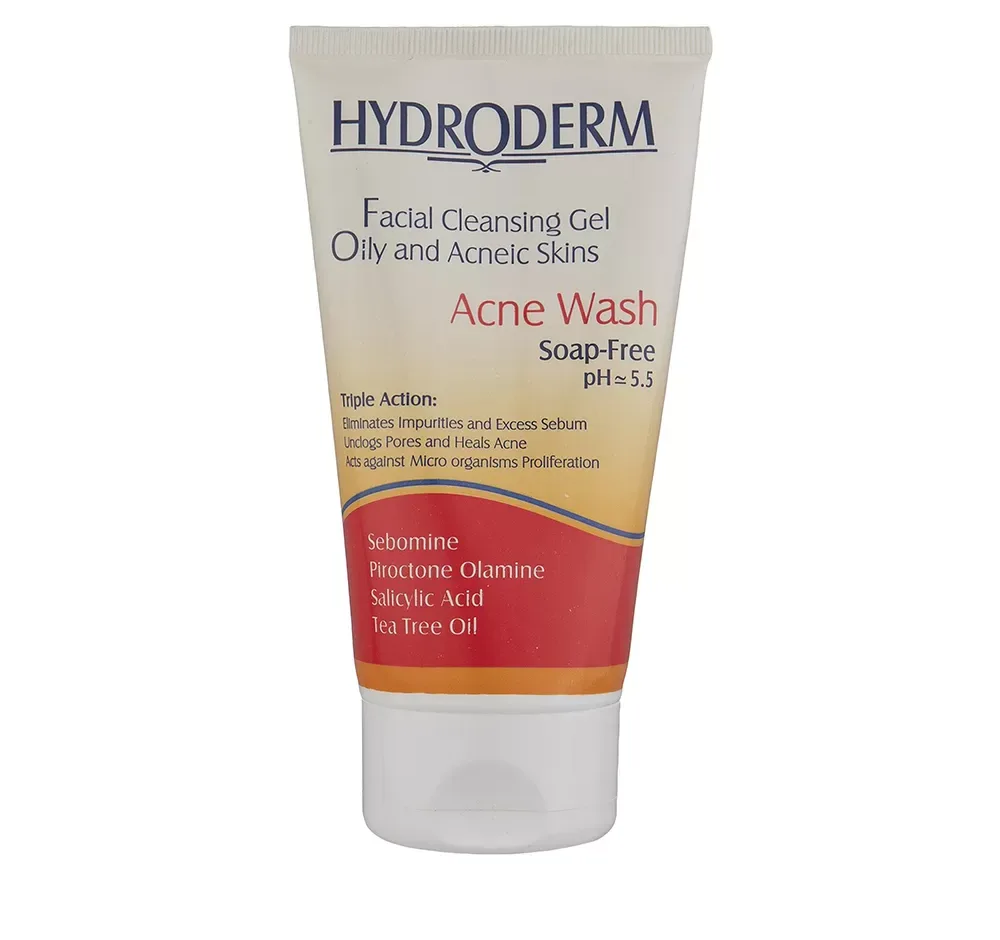 ژل شستشوی صورت هیدرودرم برای پوست چرب مدل Acne Wash حجم 150 میلی لیتر