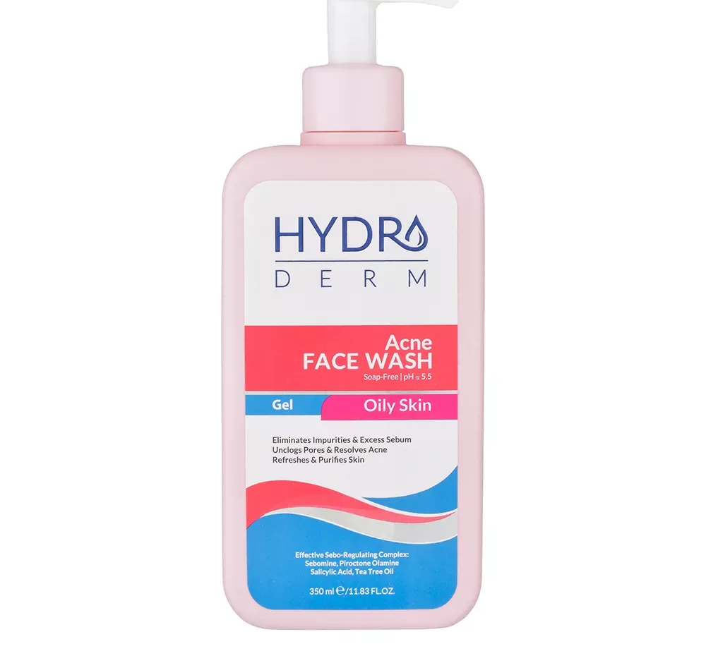 ژل شستشوی صورت هیدرودرم مدل Acne مناسب پوست‌ چرب حجم 350 میلی‌لیتر