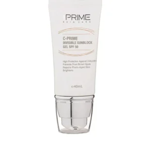 ژل ضدآفتاب بی‌رنگ پرایم SPF50 مدل C-Prime مناسب برای انواع پوست، حجم 40 میلی‌لیتر