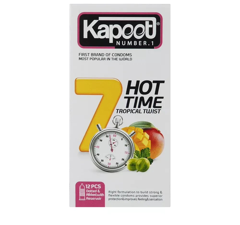 کاندوم کاپوت مدل 7Hot Time بسته 12 عددی