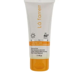 کرم ضد آفتاب بدون رنگ لافارر SPF 40 مدل مینرال ‌حاوی محافظ UVA و UVB و PA+++مناسب پوست‌های حساس حجم 40 میلی‌لیتر