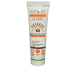 کرم ضد آفتاب بی‌رنگ هپسان SPF50 مدل فیوژن مناسب پوست چرب حجم 50 میلی لیتر