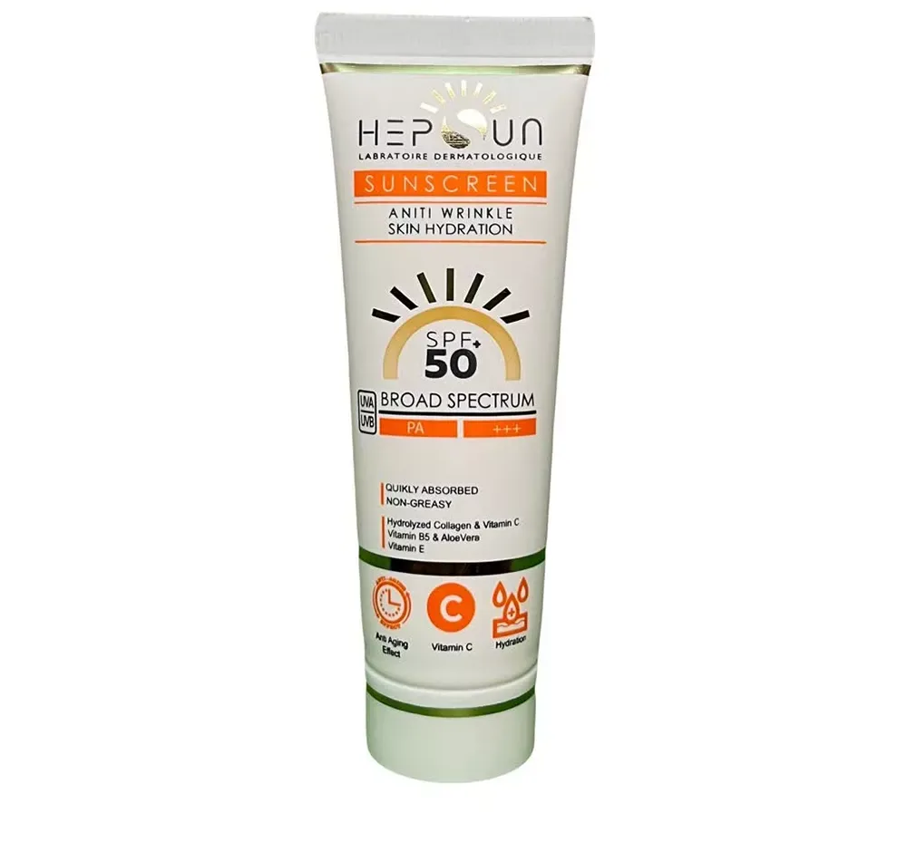 کرم ضد آفتاب بی‌رنگ هپسان SPF50 مدل فیوژن مناسب پوست چرب حجم 50 میلی لیتر