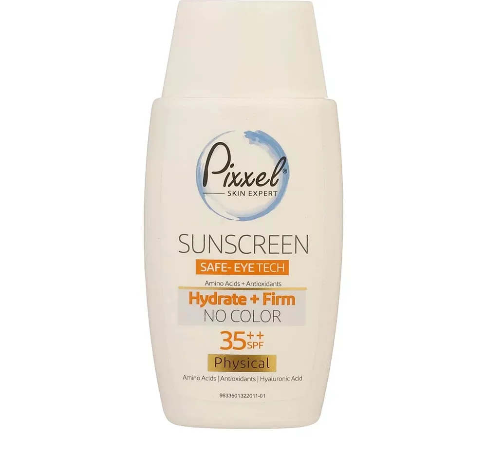 کرم ضد آفتاب بدون رنگ پیکسل SPF35 ‌مدل Physical مناسب انواع پوست‌ حجم 50 میلی‌لیتر