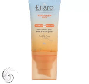 سرم ضد آفتاب بی‌رنگ صورت الارو SPF 50 مدل Hyaluronic acid ‌محافظ در برابر اشعه UVA و UVB مناسب برای انواع پوست حجم 40 میلی‌لیتر