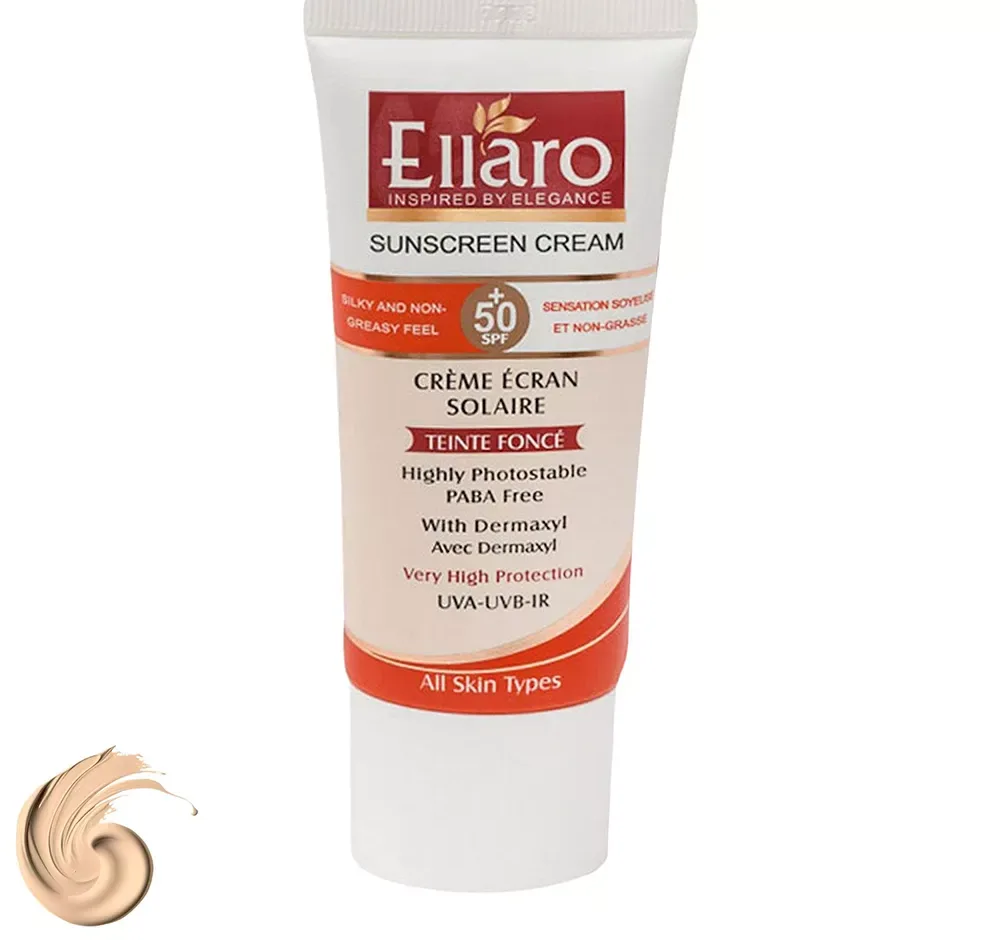 کرم ضد آفتاب رنگی الارو مدل SPF50 محافظ UVA ،UVB، ضد چروک، مناسب انواع پوست تحت لیسانس حجم 50 میلی‌لیتر