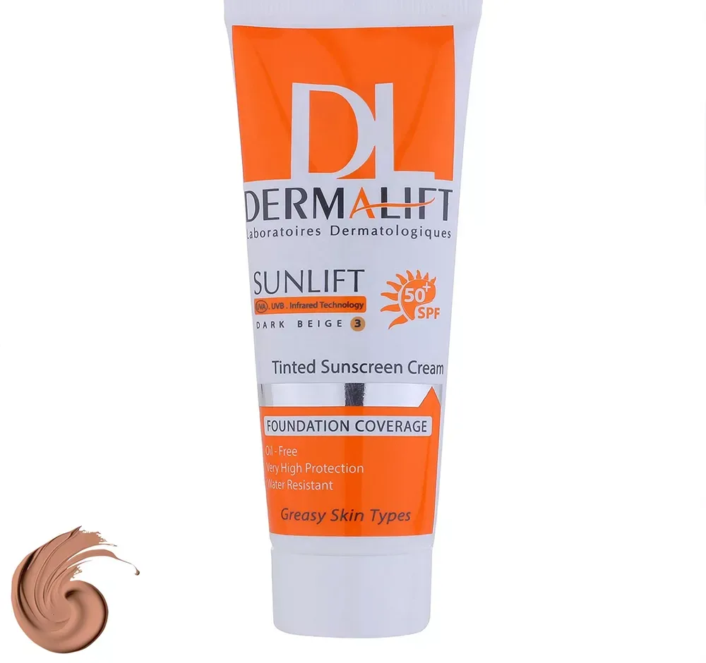 کرم ضد آفتاب رنگی درمالیفت Sunlift SPF50 مناسب پوست‌ چرب حجم 40 میلی‌لیتر ‌