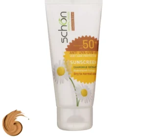 کرم ضد آفتاب رنگی شون، 50 SPF، مدل Herbal Origin، مناسب پوست خشک تا نرمال تنالیته رنگ متوسط و حجم 50 میلی‌لیتر، محافظت کننده در برابر اشعه UVA، UVB، IR، بافت سبک و فاقد چربی، بدون ایجاد سفیدی، آبرسان، ضد التهاب و قرمزی، نرم کننده، با ماندگاری 2 ساعته