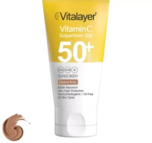 کرم ضد آفتاب رنگی ویتالیر، SPF 50، مدل CB، ‌مناسب انواع پوست‌ با تنالیته متوسط و حجم 40 میلی‌لیتر، ضد آب، مرطوب‌کننده، غیر کومدون‌زا، محافظت‌کننده در برابر اشعه‌های UVA و UVB، ضد پیری،با ماندگاری 3 ساعته
