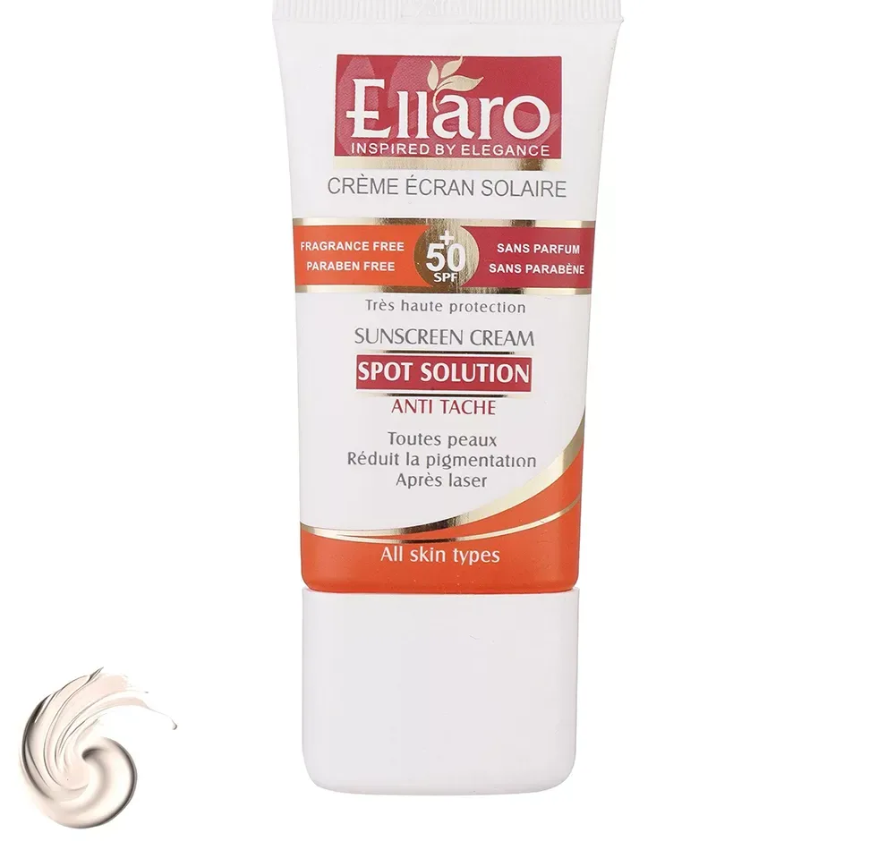 کرم ضد آفتاب و ضد لک بدون رنگ الارو SPF50 مدل Spot Solution محافظ UVA ،UVB، مناسب انواع پوست تحت لیسانس حجم 40 میلی‌لیتر