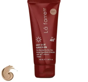 کرم ضد آفتاب و ضد لک رنگی لافارر مدل SPF40-Light مناسب پوست نرمال و خشک حجم 40 میلی لیتر
