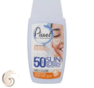 کرم ضدآفتاب بی‌رنگ پیکسل SPF50 مدل Sensitive، مناسب پوست‌های خشک و حساس، حجم 50 میلی‌لیتر