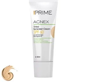 کرم ضدآفتاب رنگی پرایم، 60 SPF، مدل 02، مناسب پوست چرب و مختلط تنالیته رنگ متوسط و حجم 40 میلی‌لیتر، محافظت کننده در برابر اشعه UVA،IRو UVB، کنترل کننده ترشح سبوم، فاقد چربی و غیر کومدون‌زا، +++PA، پوشش دهنده جای جوش، با ماندگاری 3 ساعته