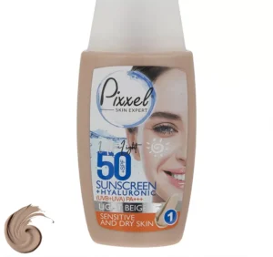 کرم ضد آفتاب رنگی پیکسل +SPF50 مدل LIGHT BEIGE مناسب پوست‌ خشک و حساس حجم 50 میلی‌لیتر