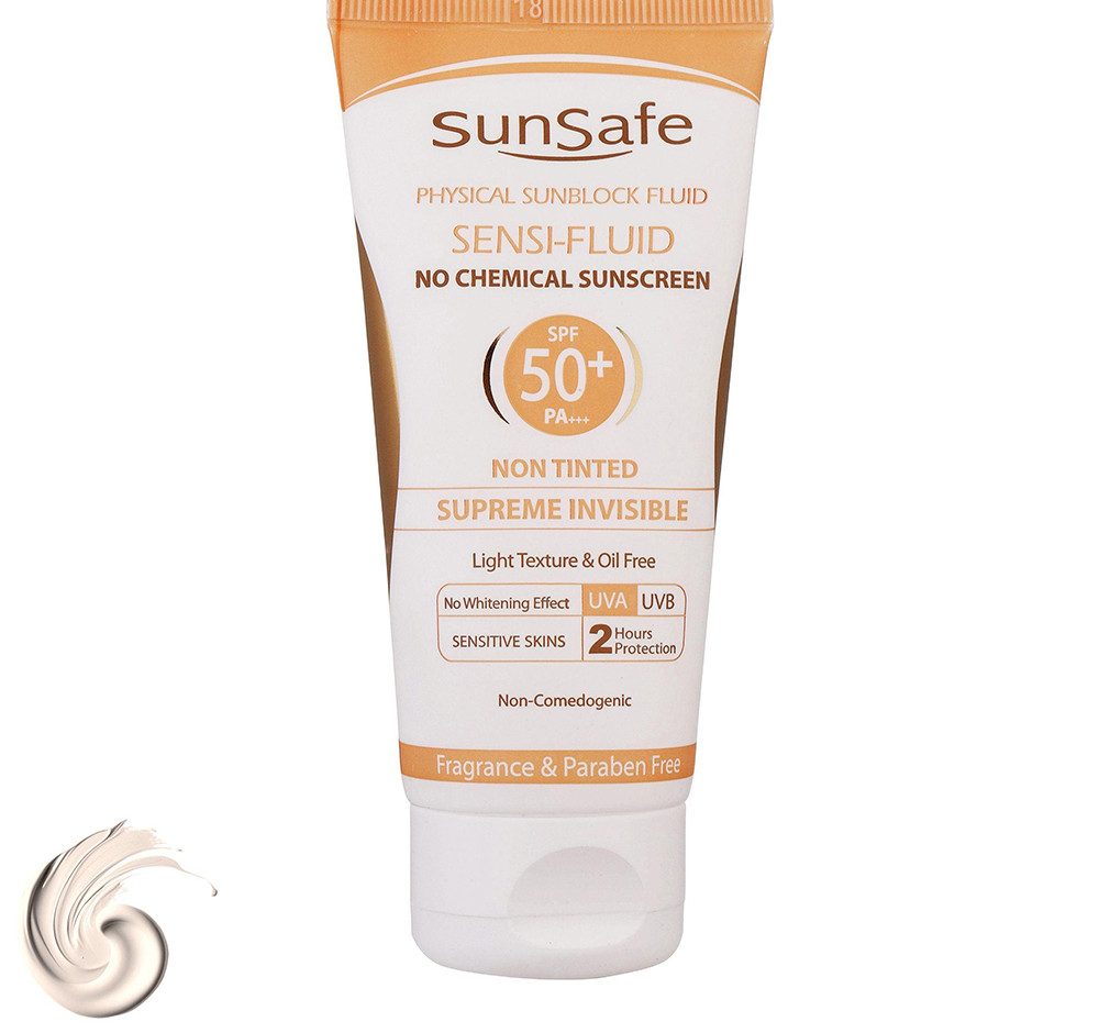 کرم ضدآفتاب سان‌سیف مدل سنسی فلوئید +SPF50، حجم 50 میلی‌لیتر