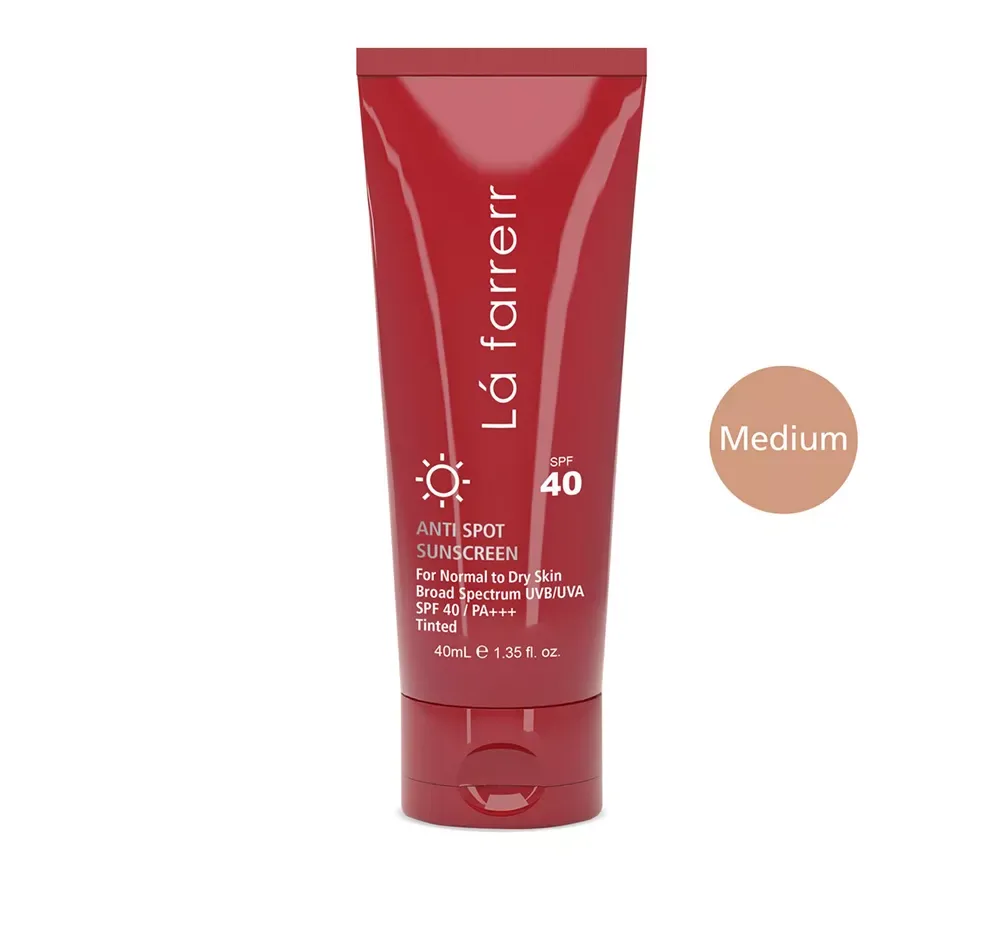 کرم ضدآفتاب و ضدلک رنگی لافارر مدل SPF40-Medium، مناسب پوست‌های خشک و معمولی، حجم 40 میلی‌لیتر