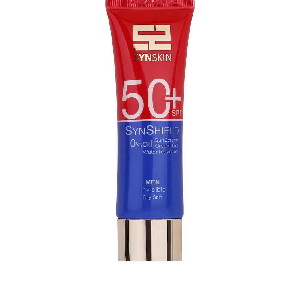 ژل ضد آفتاب مردانه +SPF50 ساین اسکین مدل Synshield مناسب پوست چرب حجم 50 میلی‌لیتر